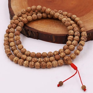 Tibetan Buddhist Meditation Bodhi Seed Mala / Rosary 108 Beads With Free Pouch