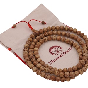 Tibetan Buddhist Meditation Bodhi Seed Mala Rosary 108 Beads With Free Mala Bag image 5