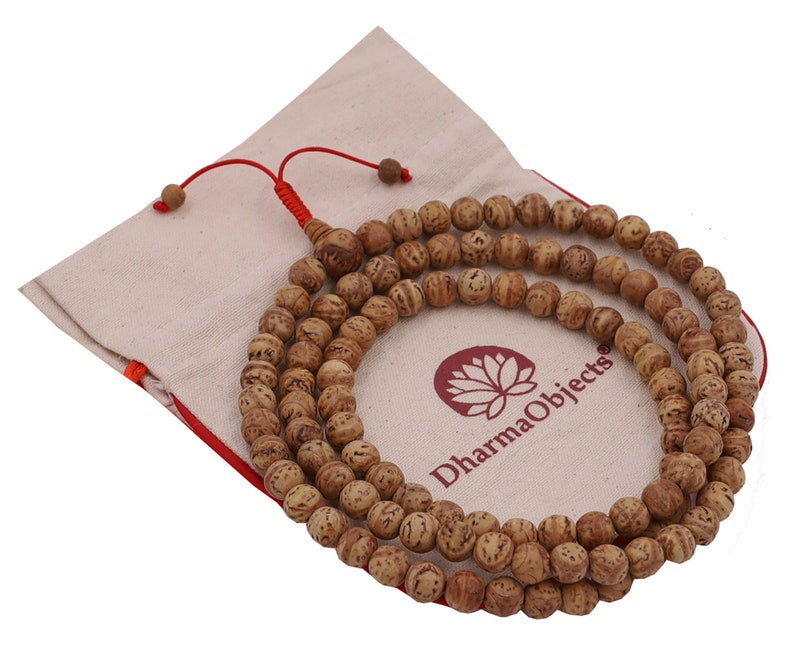 Tibetan Buddhist Meditation Bodhi Seed Mala Rosary 108 Beads With Free Mala Bag image 5