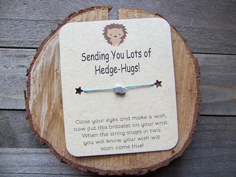 Hedgehugs Wish Bracelet Friendship Bracelet Hedgehog Charm Bracelet Tiny Hedgehog Wish Bracelet Hedgehog Jewelry Hedgehog Bracelet