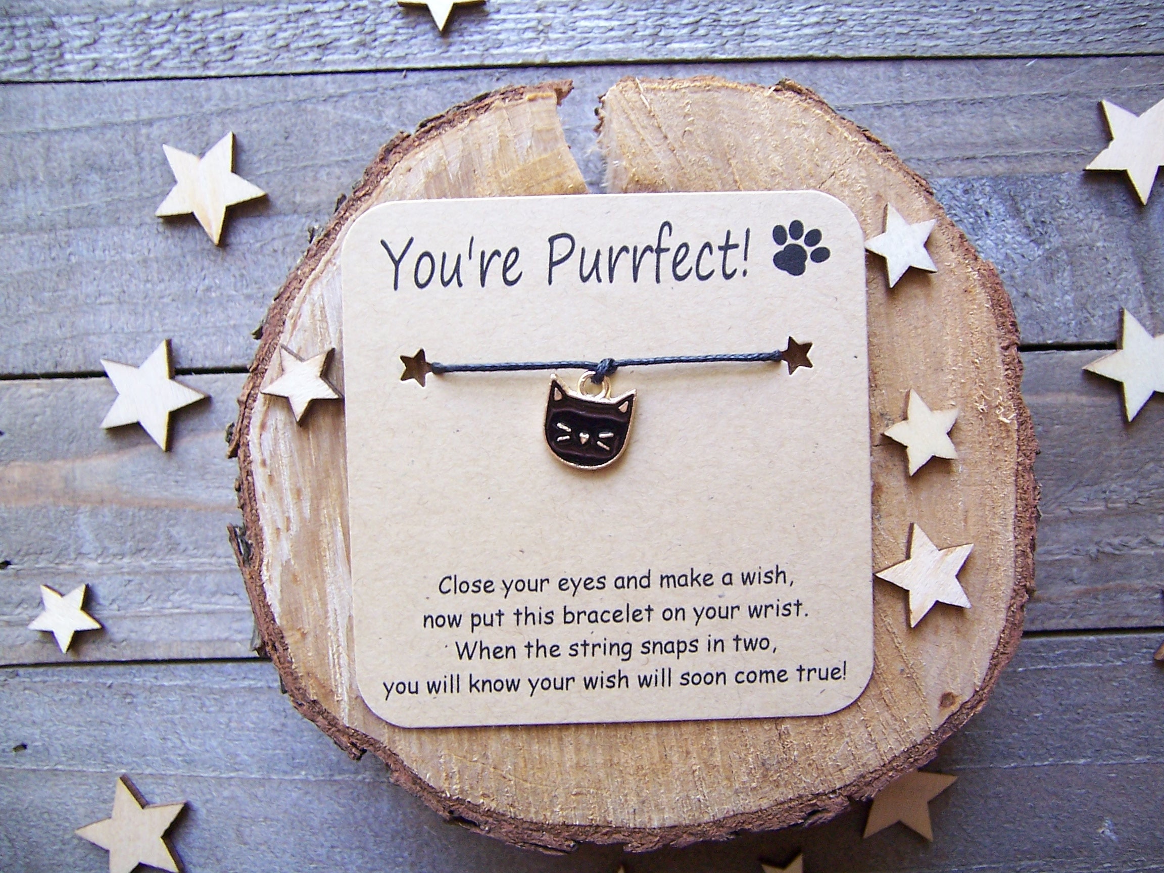 You're Purrrfect Cat Wish Bracelet, Friendship Bracelet, Cat Brac…