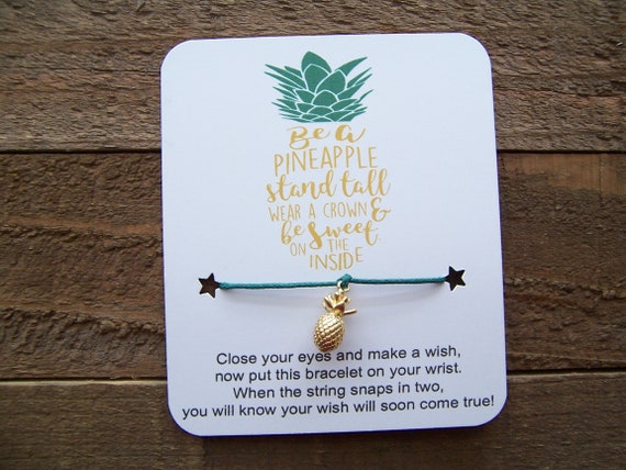 Be A Pineapple Wish Bracelet Cute Funny Unique Thoughtful Gift Friend Christmas 