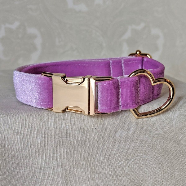 Build Your Own Heart Ring Luxe Plush Velvet Adjustable 3/4" Puppy/Kitten Collar | BDSM Bondage Kittenplay Petplay Gear