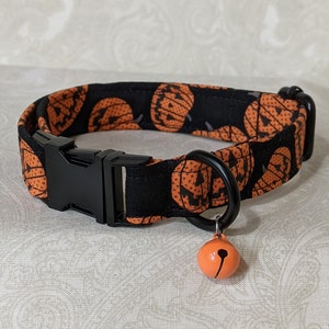 Collar ajustable de algodón para cachorros y gatitos con forma de calabaza de Halloween de 1,9 cm / Kittenplay Petplay Gear bble7