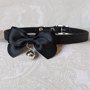 3/8" Black Bow Day Collar Choker | Durable & Comfortable, COLORFUL OPTIONS | BioThane - Vegan Leather Alternative bble7