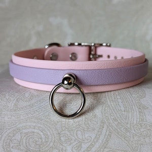 3/4&quot; Pale Pink and Lavender Layered Collar | Durable & Comfortable, COLORFUL OPTIONS | BioThane - Vegan Leather Alternative