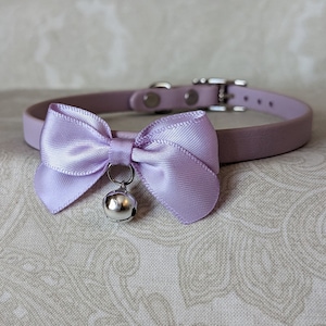 3/8&quot; Lavender Bow Day Collar Choker | Durable & Comfortable, COLORFUL OPTIONS | BioThane - Vegan Leather Alternative bble7