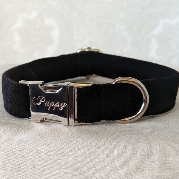 Aanpasbare gegraveerde luxe fluwelen puppykittenhalsband | Kittenplay Petplay-uitrusting bble7