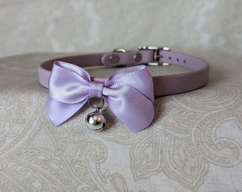 3/8&quot; Lavender Bow Day Collar Choker | Durable & Comfortable, COLORFUL OPTIONS | BioThane - Vegan Leather Alternative bble7