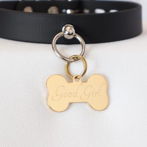 Gold Tone Bone Tag - Personalized Diamond Engraving - Pet Tag Pendant | Please Read Description!