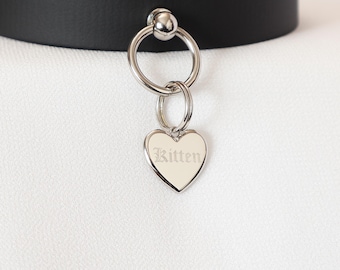 Mini Silver Tone Heart Tag - Personalized Diamond Engraving - Pet Tag Pendant | Please Read Description!