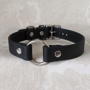 3/4 &quot;Edelstahl O-Ring-Halsband | Langlebig & komfortabel, wasserdicht, latexfrei | BioThane - Vegane Lederalternative