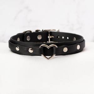 3/4" Heart Ring Layered Collar | Durable & Comfortable, COLORFUL OPTIONS, Waterproof, Latex Free | BioThane - Vegan Leather Alternative image 2