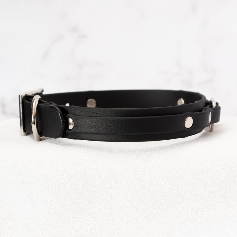 3/4" Heart Ring Layered Collar | Durable & Comfortable, COLORFUL OPTIONS, Waterproof, Latex Free | BioThane - Vegan Leather Alternative image 3