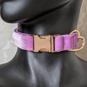 Build Your Own Heart Ring Luxe Plush Velvet Adjustable 3/4 Puppy/Kitten Collar BDSM Bondage Kittenplay Petplay Gear image 5