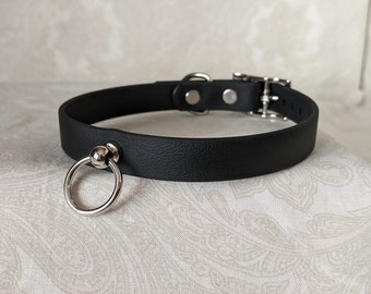 5/8&quot; Vegan Leather Day Collar Choker w/ Loop | Comfortable, COLORFUL OPTIONS, Durable, Waterproof, Latex Free | Handmade to Order