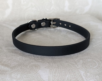1/2&quot; Vegan Leather Day Collar Choker | Slim, Comfortable, COLORFUL OPTIONS, Waterproof, Latex Free | Handmade to Order