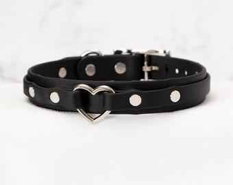 3/4" Heart Ring Layered Collar | Durable & Comfortable, COLORFUL OPTIONS, Waterproof, Latex Free | BioThane - Vegan Leather Alternative