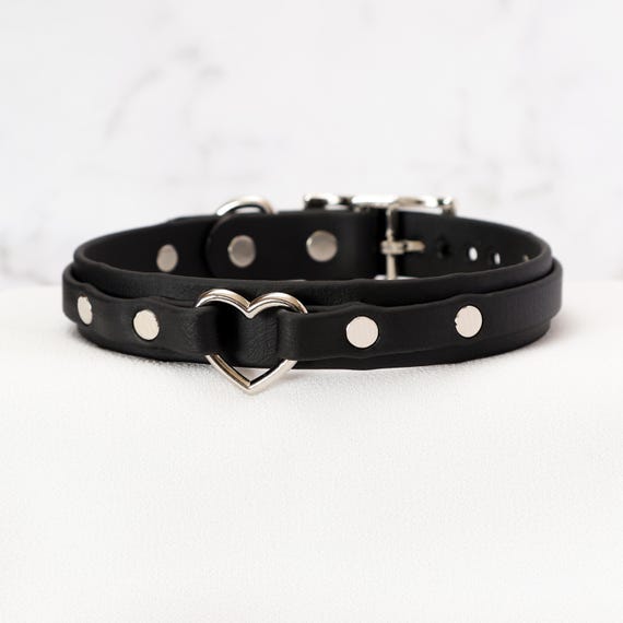 3/4" Heart Ring Layered Collar | Durable & Comfortable, COLORFUL OPTIONS, Waterproof, Latex Free | BioThane - Vegan Leather Alternative