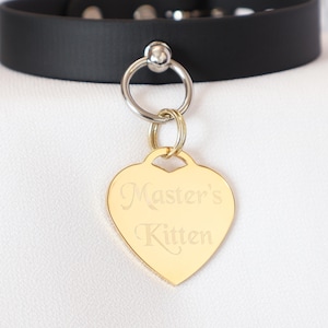 XL Gold Ton Herz Anhänger - Personalisierte Diamant Gravur - Haustier Anhänger | Bitte Beschreibung lesen!