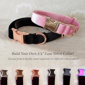 Build Your Own 3/4&quot; Luxe Plush Velvet Adjustable Puppy Kitten Collar | Kittenplay Petplay Gear bble7