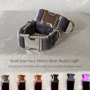 Build Your Own 3/4&quot; Luxe Velvet Cuffs - Adjustable Puppy Kitten Cuff Set | Kittenplay Petplay Gear bble7