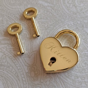 Große goldfarbene Herzschloss Vorhängeschloss - personalisierte Diamant Gravur | BITTE BESCHREIBUNG LESEN!