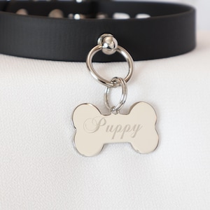 Zilverkleurige bottag - Gepersonaliseerde diamantgravure - Pet Tag-hanger | Lees de beschrijving!
