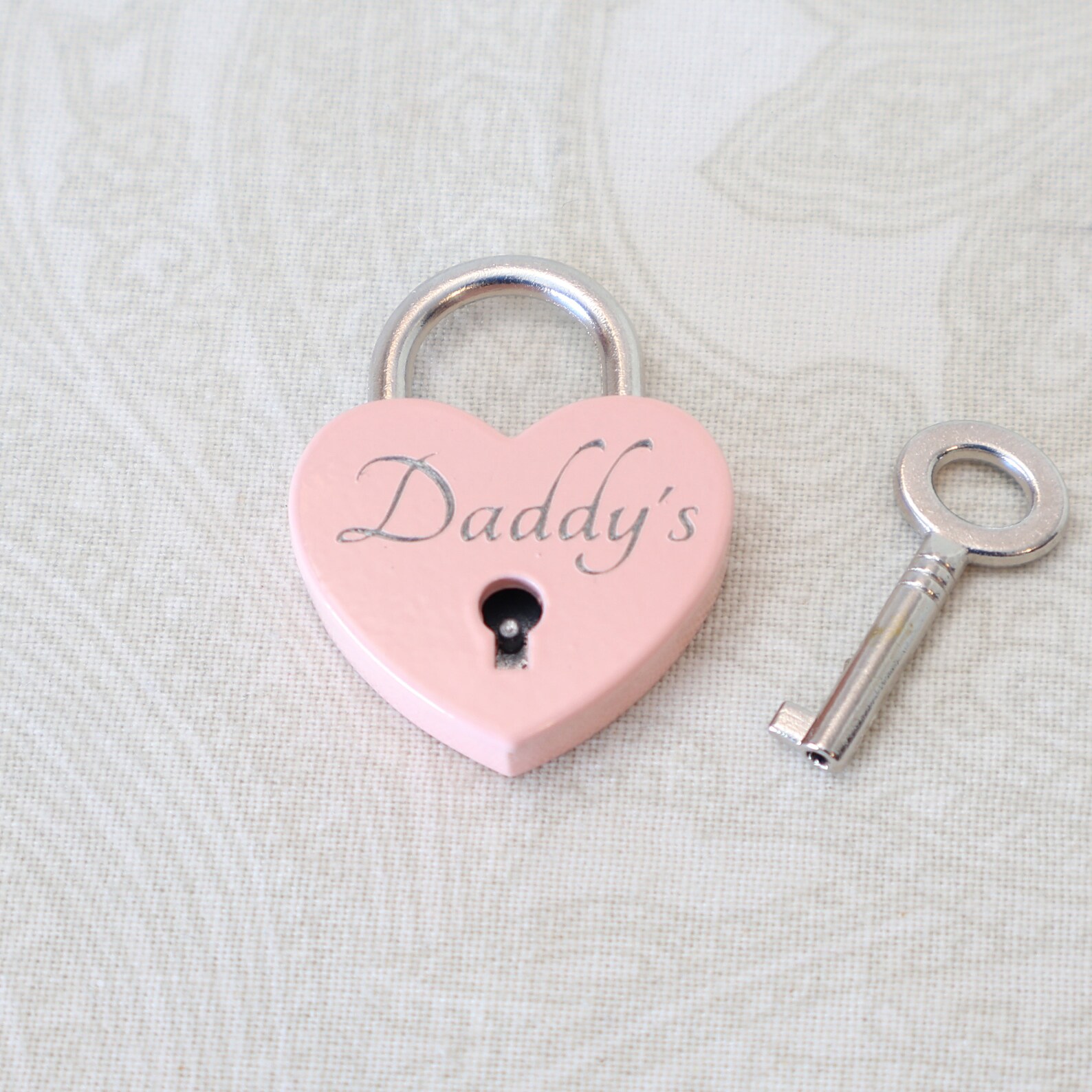 Small Light Pink Heart Lock Padlock - Personalized Diamond Engraving ...