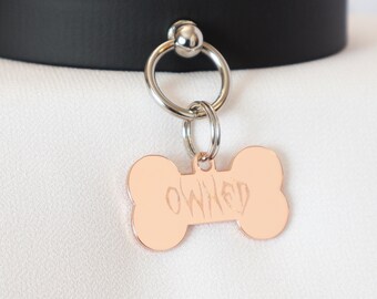 Rose Gold Bone Tag - Personalized Diamond Engraving - Pet Tag Pendant | Please Read Description!