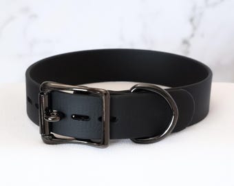 1" Gunmetal Locking Buckle Collar | Durable & Comfortable, COLORFUL OPTIONS, Waterproof, Latex Free | BioThane - Vegan Leather Alternative