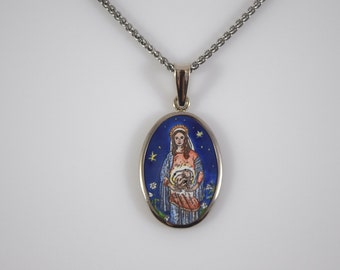 Medallion pendant Pro-life gift Wedding catholic gift Blessed Virgin Consecration Virgin Mary Ordination Baptism Confirmation gift keepsake