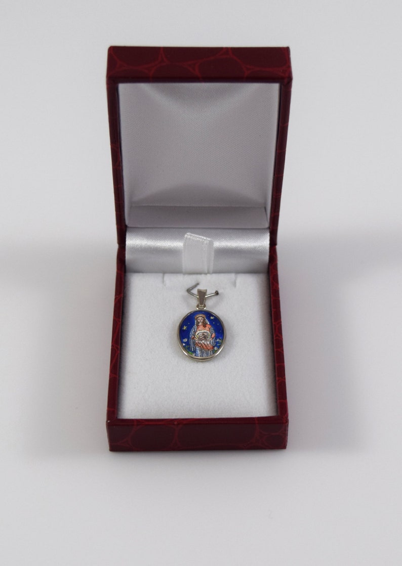 Medallion pendant Pro-life gift Wedding catholic gift Blessed Virgin Consecration Virgin Mary gift Baptism Confirmation gift keepsake