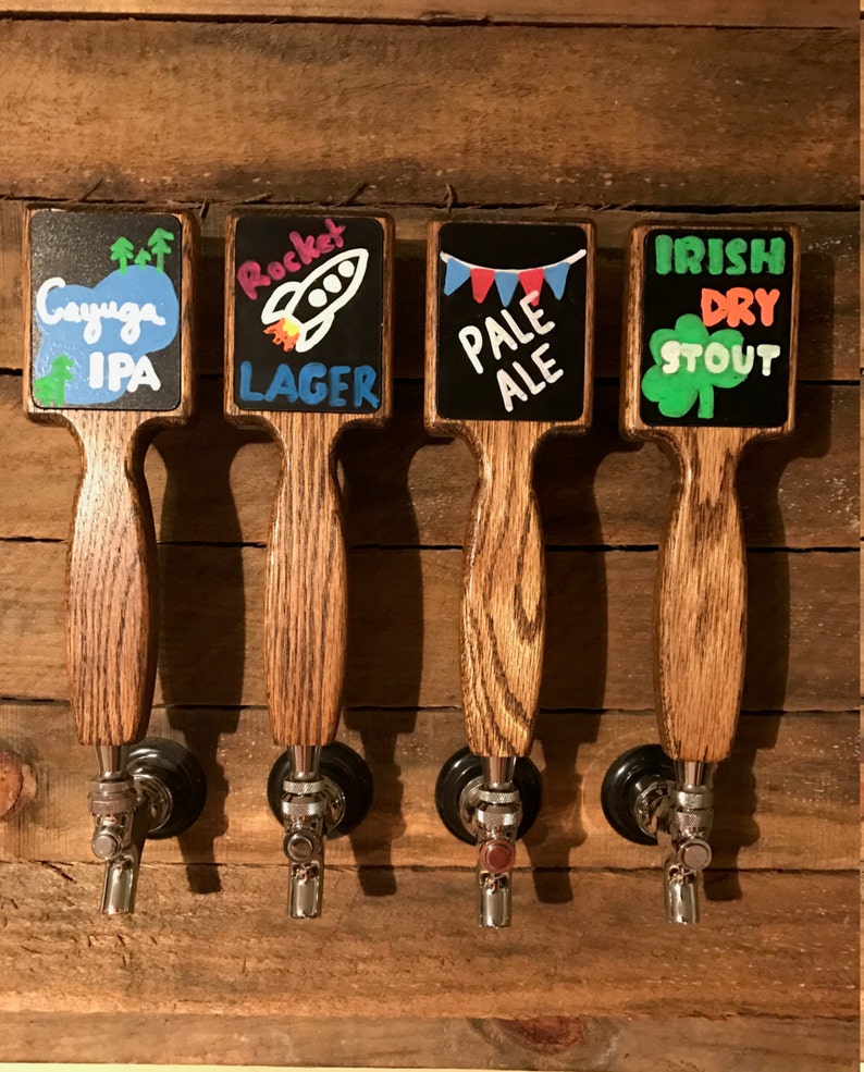 Custom Oak Grain Chalkboard Beer / Soda Tap Handle for Etsy