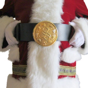 Santa's Big "S"  5 1/2" Gold plated Belt Buckle-- Fits A 4" Belt