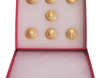 Set Of 7 Pcs. 5/8" Professional Removable "SC" Buttons For Shirts