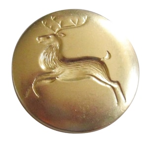 3 Different sizes Brass Reindeer Buttons  7/8&quot; - 3/4&quot; - 5/8&quot;