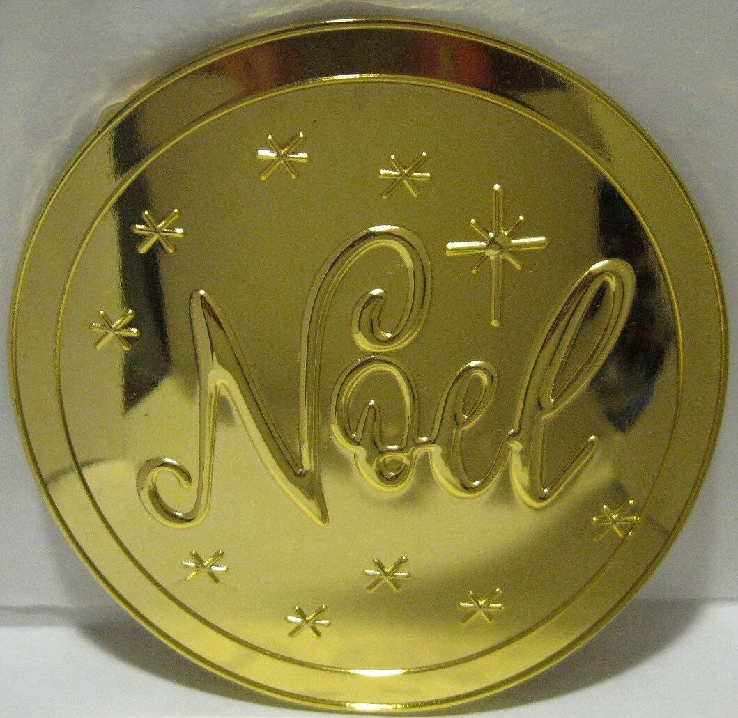 Santa's Big 5 1/2" Noel" Gold Plated Belt Buckle