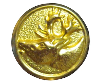 6 Sew on tyoe 7/8" Gold Reindeer Head for Santa's Suit