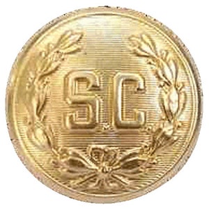 Set Of 6 Sew On Type Gold "SC" With Wreath Buttons For Santa's Suit