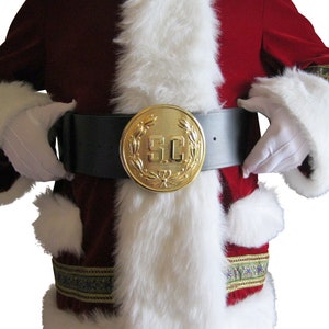 Santa's "SC"  Big 5 1/2" Gold plated Belt Buckle-- Fits A 4" Belt