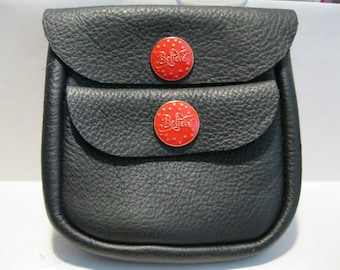 Red Believe Santa Belt Pouch-- Fits A 4" Belt-- Business Cards,Keys, Money, Tokens