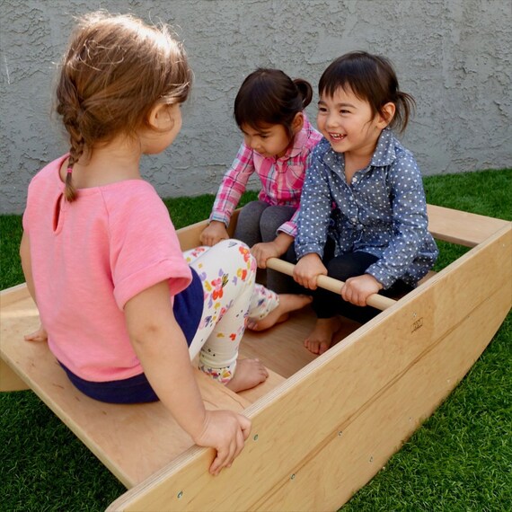 wooden rocking boat