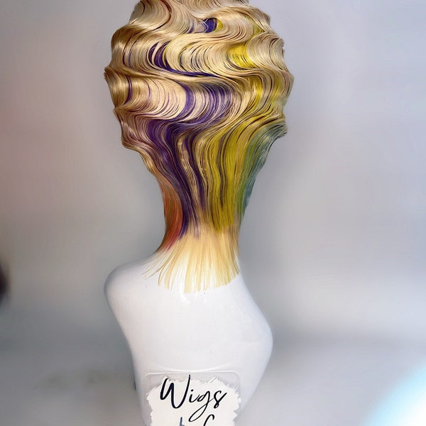 Rainbow Fingerwave 20s Wig Vintage Drag