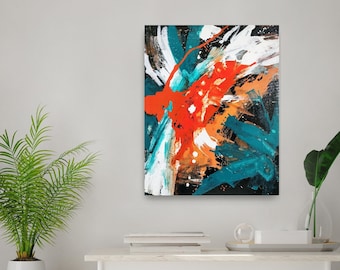 Original Abstract Acrylic Painting: Modern Canvas Art (24" x 30")