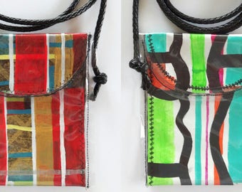 Cross Body Bag // Hand Painted Clutch // Envelope Clutch // Painted Purse // Vinyl Clutch // Art Gifts