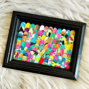 Tiny Original Art / Framed Art / Abstract / Acrylic Painting / Modern Art / Canvas Art / Mini Canvas Painting / Micro Painting / Expressive