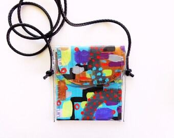 Cross Body Bag // Hand Painted Clutch // Envelope Clutch // Painted Purse // Vinyl Clutch // Art Gifts