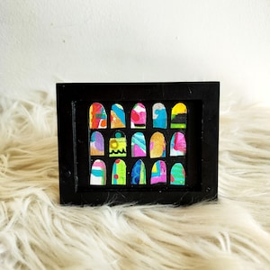 Tiny Original Art / Framed Art / Abstract / Acrylic Painting / Modern Art / Canvas Art / Mini Canvas Painting / Micro Painting / Expressive