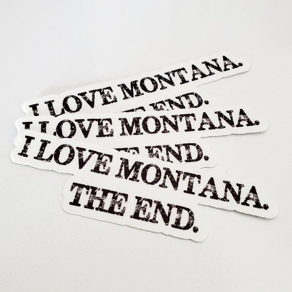 I Love Montana Sticker, Montana State Vinyl Decal, 3.53"  x 1" Die Cut, Funny Montana Gift, Montana Souvenir, 406 Laptop, Bumper Sticker